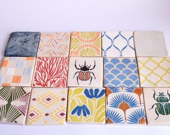 Decorative Ceramic Accent Tiles – Hand Painted Backsplash  – Choose Your Pattern