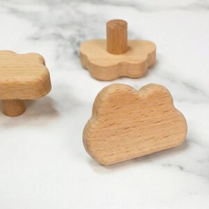 Set of 6 Cloud Drawer Knobs | Wooden Kids Dresser Knobs | Montessori Nursery Decor | Cute Cabinet Pulls | Paintable Knobs and Pulls
