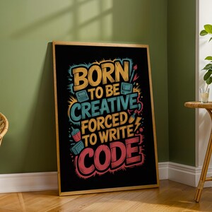Born Creative Forced Code-poster – Gatukonsttypografi, livfulla färger (digital nedladdning) bild 7