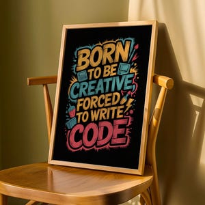 Born Creative Forced Code-poster – Gatukonsttypografi, livfulla färger (digital nedladdning) bild 4