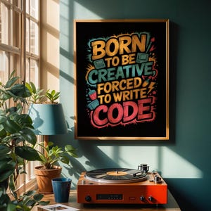 Born Creative Forced Code-poster – Gatukonsttypografi, livfulla färger (digital nedladdning) bild 9