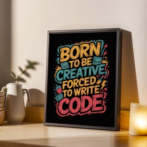 Born Creative Forced Code-poster – Gatukonsttypografi, livfulla färger (digital nedladdning) bild 10