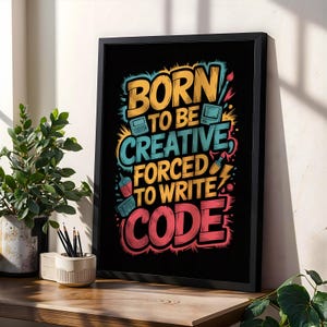 Born Creative Forced Code-poster – Gatukonsttypografi, livfulla färger (digital nedladdning) bild 5