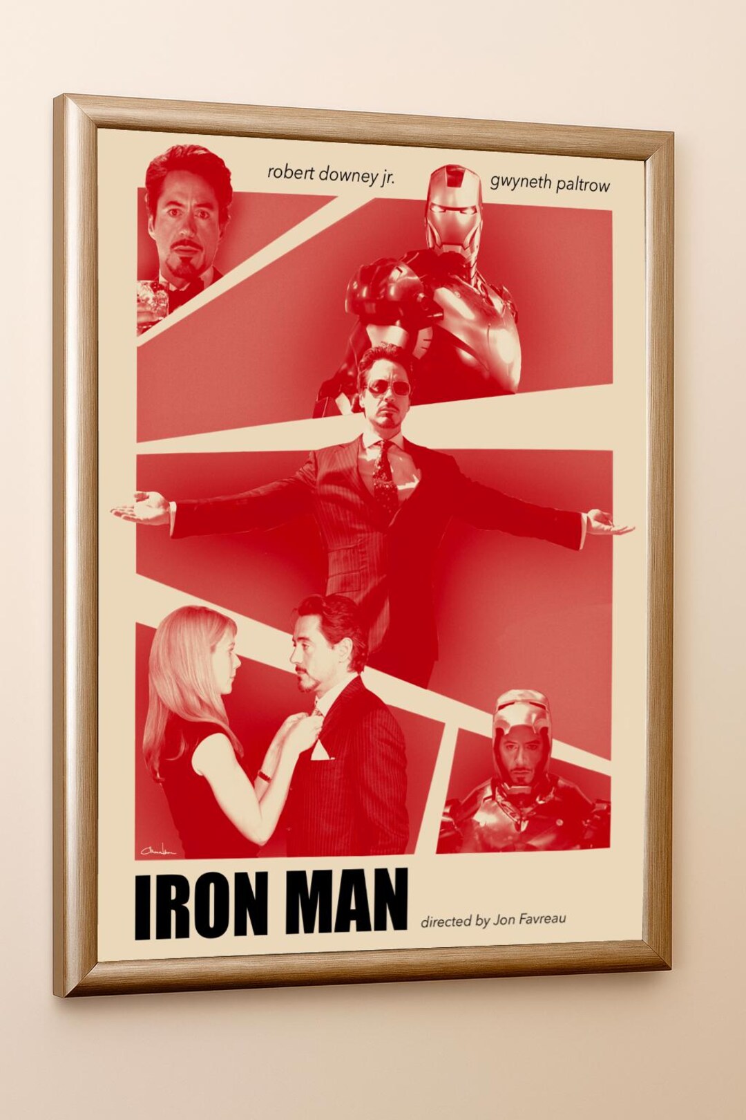 Iron Man Movie Poster Marvel Avengers Wall Art, Cinematic Movie Print ...