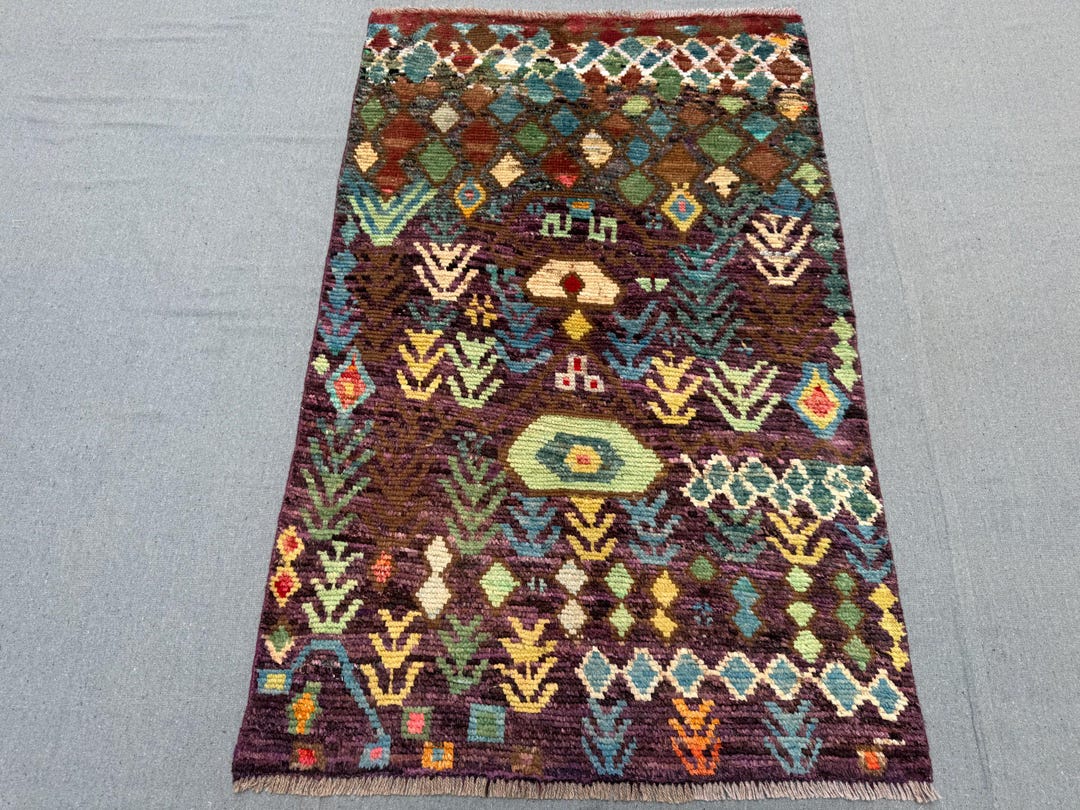 Moroccan 3x5 Wool Rug – Purple Tribal Berber Carpet - Etsy