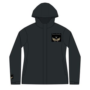 isabelle Capriella capriella brand logo gold wing patch jacket | Hooded Arcadia Jacket