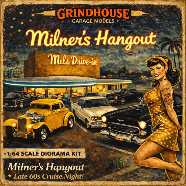 Milner's Hangout 1/64 Scale Mel's Drive-In for diecast displaying. American Graffiti
