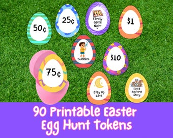 Easter Egg Hunt Reward Tokens | Printable Coupons for Kids | No Candy Egg Fillers