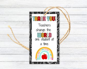 Étiquettes cadeaux pour professeur de remerciement - imprimables pour la reconnaissance de l'enseignant et la fin de l'année scolaire par les enfants ou le personnel