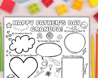 Questionnaire souvenir pour la fête des pères pour grand-père | Cadeau unique de petits-enfants | Versions pour grand-père grand-père papa pops grand-père