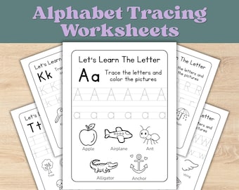 Alphabet Tracing Handwriting Worksheets for Preschool | Upper & Lower Case Letter Formation | Daycare Fine Motor Skills Coloring Pages