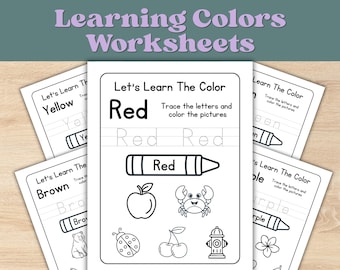 Learning Colors Preschool Worksheets | Letter Tracing & Handwriting Practice for Daycare Home Preschool Use | Fine Motor Skill Coloring Page