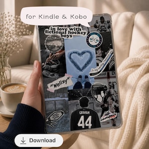 Encart Kindle et Kobo hors campus | Décoration pour Kindle : une histoire d'amour avec le hockey | Esthétique Kindle BookTok | Inspiré de l'université de Briar | Téléchargement numérique