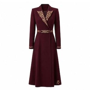 navy blue dress for baby girl Red Jacket Dress - Executive Jacket Dress - FULL WOMEN'S CUT Sheath Dress  with Matching Jacket - Long Sleeve Jacket - Slit Pocket Detail on Jacket main image 0