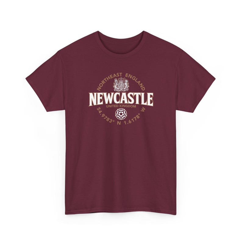 Newcastle nordöstra England koordinatetikett 2C T-shirt bild 9