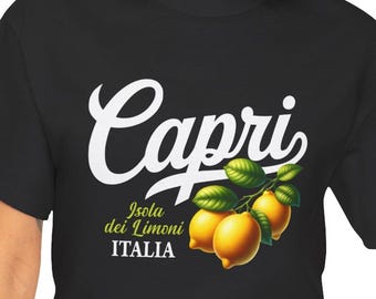 Capri Lemon Illustration Tee | Italia Citrus Graphic Shirt
