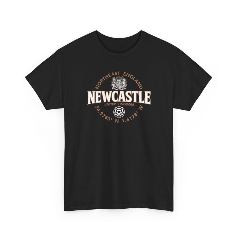 Newcastle nordöstra England koordinatetikett 2C T-shirt bild 5