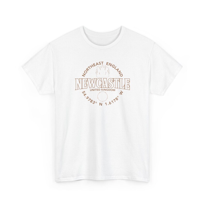 Newcastle nordöstra England koordinatetikett 2C T-shirt bild 3
