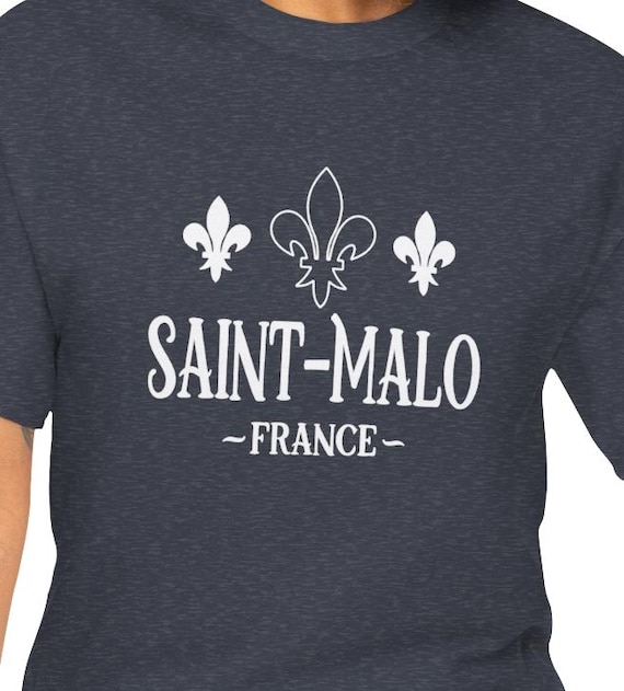 Malo, Saint-Malo France fleur-de-lis T-Shirt, Vintage French coastal design