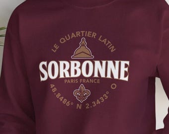 Sorbonne Paris France Crest crewneck sweatshirt | Le Quartier Latin, vintage campus logo
