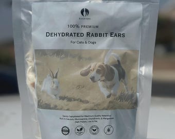 BlackFang's Dehydrated Rabbit Ears 10-15 Rabbit Ears Cat & Dog Treats(3.5 oz)