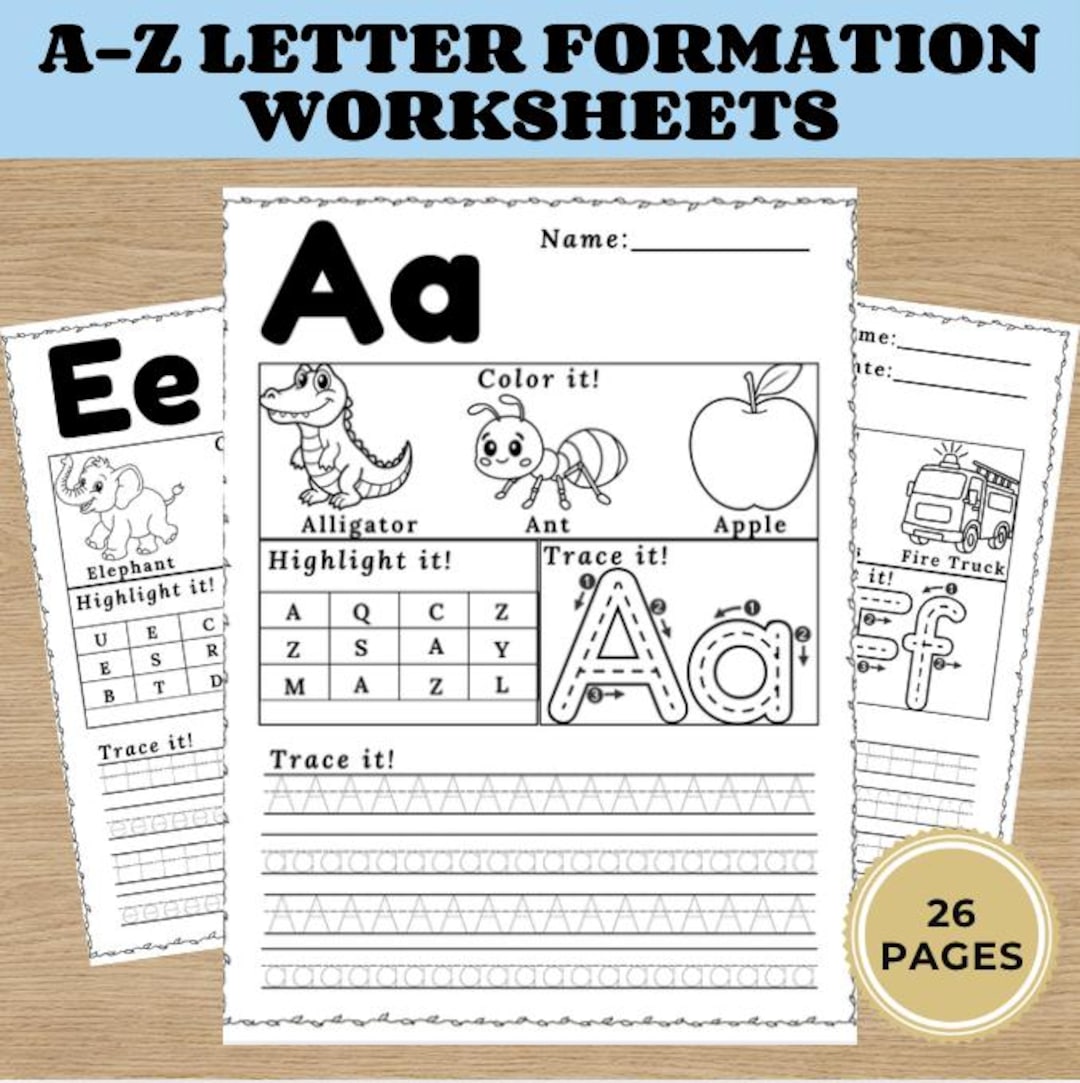 Alphabet Letter Formation Worksheets | ABC Tracing, Coloring Pages ...