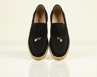 Suede Handmade Leather Shoes/ Stylish Office & Casual Wear