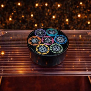 Hand Carved Soapstone Chakra Box – Spiritual Jewelry Storage, Meditation Altar Keepsake