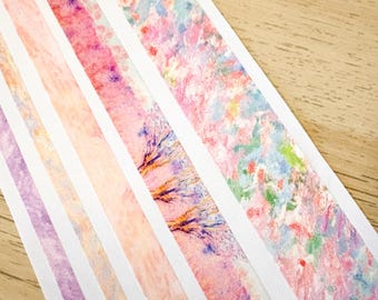 Pink Blossom Watercolour Style Washi Tape in Different Sizes