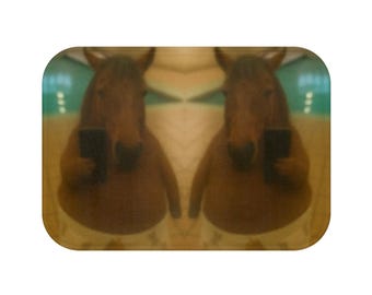 Mirrored Horse Selfie Bath Mat | Equestrian Bathroom Decor