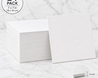 24 Pack 7x7 Inch Blank Canvas Panels for Painting & Crafts