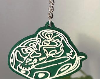 Ball python keychain/bag charm