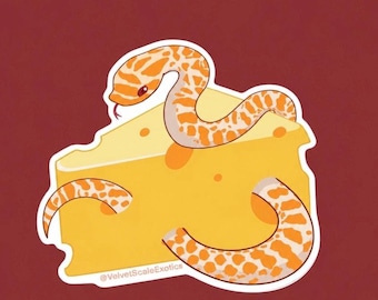 Hognose snake in cheese vinyl sticker, waterproof dishwasher, safe matte die cut