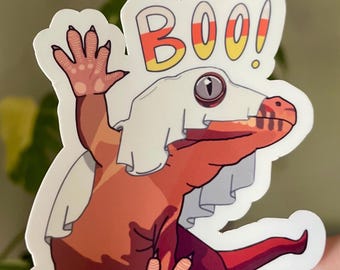 Halloween gargoyle gecko sticker, reptile vinyl sticker