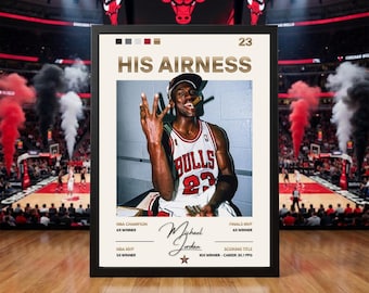 Michael Jordan poster Chicago Bulls muurkunst – basketballegende print, sportkamer decor, man Cave NBA-poster, digitale downloadoptie