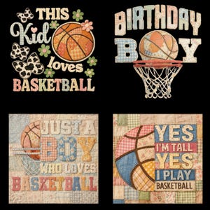 Basketball Patchwork PNG, Vintage Applikation Sublimationsdesign (digitaler Download)