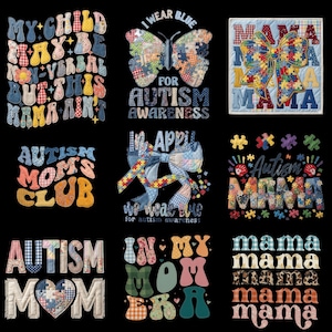 Autism Mama Patchwork PNG, Awareness Shirt Design, Puzzle Mom-sublimatie (digitale download)