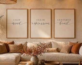 Quote Wall Art — Calm Mind, Clear Expression & Centered Heart
