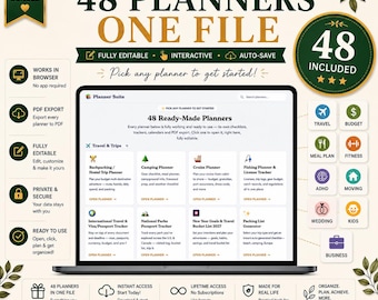 48-in-1 Interactive Planner Suite — Complete Life Organization Bundle