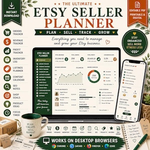 Etsy Seller Planner — Business, Sales & Profit Tracker