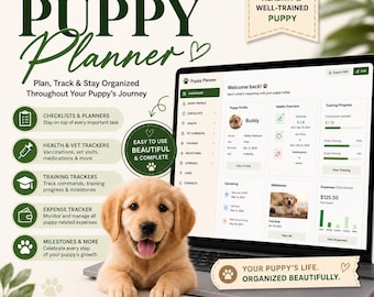 Interactive Puppy & New Dog Planner — Health, Training, Expense Tracker
