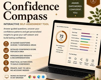 Confidence Compass — Self-Assessment Tool & Personal Growth Workbook