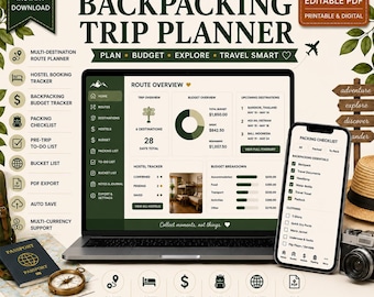 Backpacking Trip Planner — Hostel Tracker, Travel Budget & Route Map