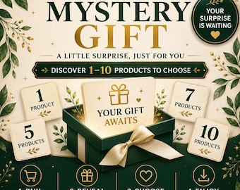Mystery Gift Reveal, Interactive Digital Surprise Experience, Choose Your Own Products, Instant Download