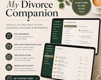 Divorce Case Planner — Tracker, Document Log & Meeting Notes