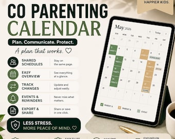 Co-Parenting Calendar & Custody Schedule Planner for Shared Parenting