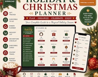 Christmas Holiday Planner — Budget, Gift Tracker & Dinner Organizer