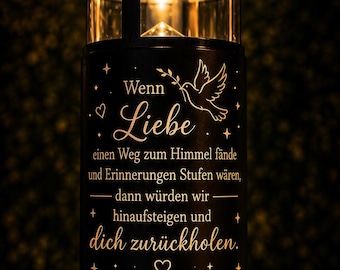 Solar Grablicht mit Namen | Erinnerungslaterne personalisiert