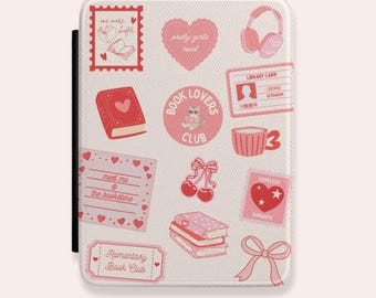 Coquette Kindle Case | Bows, Hearts & Cherries Reader Collage | Cute Aesthetic Cover for Book Lovers