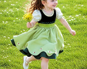 Girls Vintage Princess Dress Kids Party Dress Puff Sleeve Flower Girl Dress Birthday Gift Toddler Special Occasion Outfit